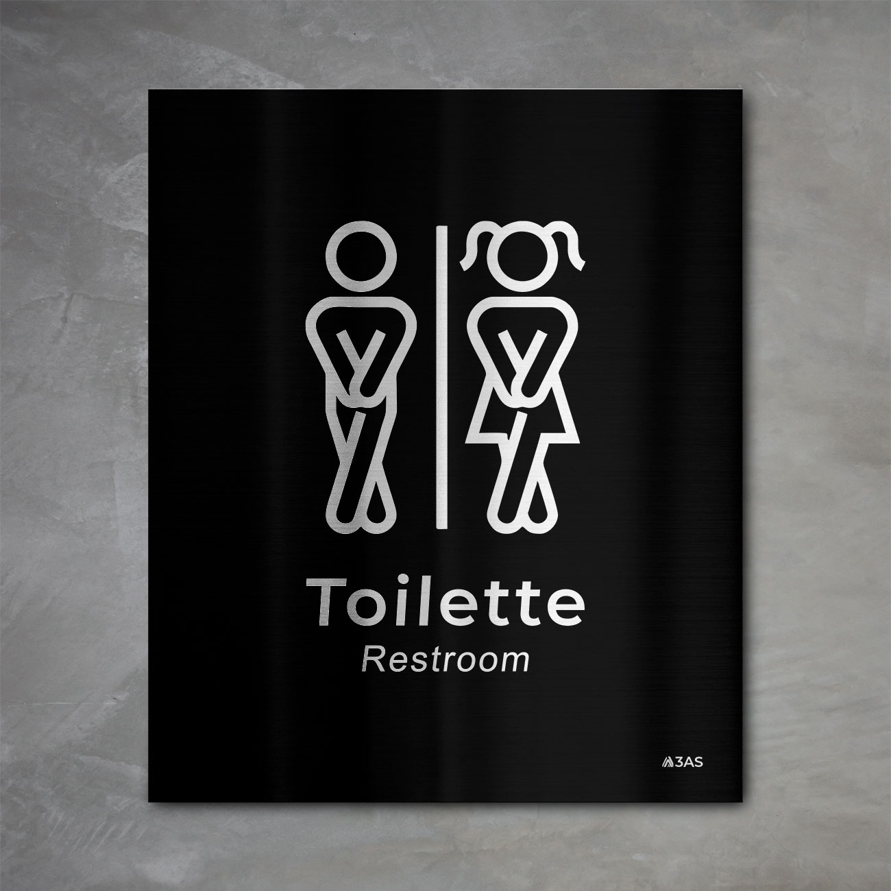 Placa De Banheiro Em Alum Nio Toilette Unisex Black Divertida As